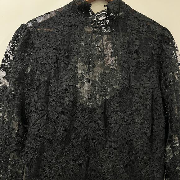 V.Chapman Womens The Jules Turtleneck Lace Maxi Dress Black Size 14 NWT - Picture 9 of 16